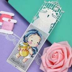 새로운 020 공예 Stich 크로스 스티치 책갈피 크리스마스 플라스틱 패브릭 바느질 자수 공예 크로스 스티치 키트 계산, 검은색, 1개