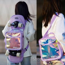 스케이드 보드 가방 백팩 서핑 보드백 보드장비가방 숄더백, 바이올렛 홀로그램, 1개