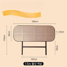 침실 머리판 프레임 헤드보드 원목 침대 저상형, 다른, 블랙 1.5 m