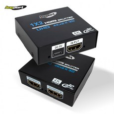 애니포트 0102M4K 1대2 HDMI분배기 4K 분배기 아답터포함 입력1 출력2, 1개, 상세페이지 참조