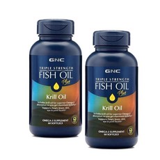 지엔씨 오메가3 피쉬오일 크릴오일 트리플스트렝스 소프트젤 GNC Fish Oil + Krill Oil Triple Strength, 2개, 60정