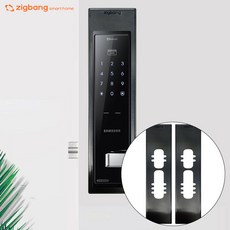 직방 푸시풀도어락용 고급형 보강판 2p 세트 블랙, SHS-ARP260, 1세트