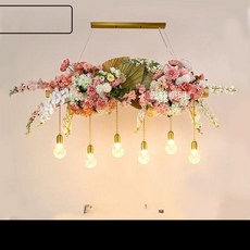 조화 샹들리에 천장 식물 매장 조명 카페 레스토랑, 레이크블루 스타일 R 1.2m 6등