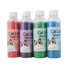 멋쟁이보물창고 고양이 모래 탈취 비즈 과립 배설물 탈취제 데오도란트 야옹이 화장실 반려묘 용품 양양이 배변 상자 위생, 1개, 초록색-사과향