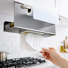 굿디아 초간단 설치 무타공 행주 키친타올 홀더, 그레이, 1개