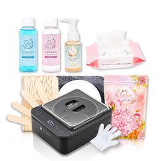 MINI YANG 頂級私密熱蠟除毛組 極致低痛感 含永夜熱蠟機、戀戀薔薇蠟豆及清潔保養3件組 居家輕鬆除毛首選, 500g, 1個