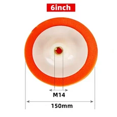 호환 차량 광택 패드 광택기 스폰지 휠 왁싱 오렌지 차량 연마 디스크 워시 유지 보수 125mm 150mm 3 개, 02 3pcs 6inchM14