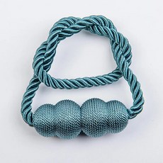 간단하며 풍부한 호리병 모양 커튼 자석 흡착 설치 스트랩, 1개, 5. Gray blue