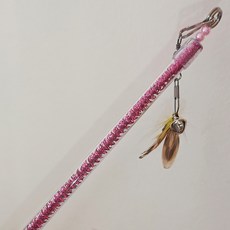 伸縮小飛蟲逗貓棒貓咪互動寵物玩具貓用品頭可替換羽毛逗貓新寵, 1個, 鐳射粉色