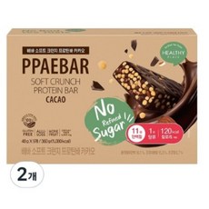 빼바 소프트 크런치 프로틴바 카카오 9p, 360g, 2개