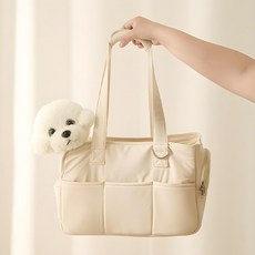 강아지 기내용 산책 이동가방 슬링백 캐리어, (M)_아이보리(06676A), 1개, 아이보리