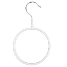 실크 넥타이 구김방지 플라스틱 링옷걸이 좁은옷장 끈나시 브라탑, 화이트, 1개