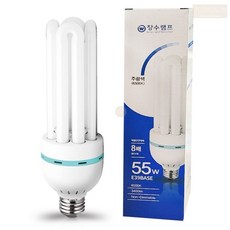 고와트 삼파장 전구 55W 주광색 백색 흰색 흰불빛 램프 조명 3파장, 1개, 상세페이지참조