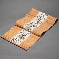 竹製茶席 復古風茶具墊, 1個, 米黃色茶席,30*40釐米, 米黃色茶席