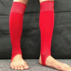 無底彈力足球襪套 護腿, 紅色, 1個