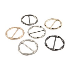 호환용 6Pcs 스카프 링 클립 T 셔츠 타이 클립 여성과 호환 금속 Tshirt 허리 강화제 클립 버클 의류 링 클립 액세서리