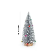 1개 10cm/20cm 미니 크리스마스 트리 나무 홈 테이블 탑 장식 파티 새해 용품, 01 1PC, 08 다크 카키