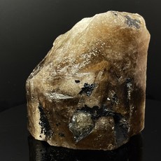 OLINA DESIGN 稀有古老茶黃水晶漸變雙色原礦石，居家辦公室擺飾，提升空間能量，約100x95x100mm, 1個