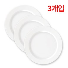 원형 도자기 접시 세트 플레이팅 브런치접시 디저트 디쉬 호텔 파스타 그릇 스테이크접시, 3개, 화이트