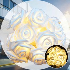 가랜드 LED플라워 화이트장미 옐로우전구 줄전등 선물세트 전구조명 야외줄조명 캠핑가랜드조명 줄전구