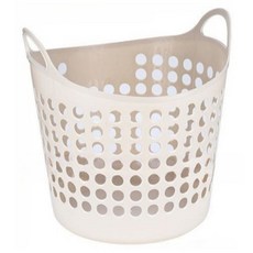 오코로 통기성 좋은 세탁 빨래바구니 50L, 아이보리