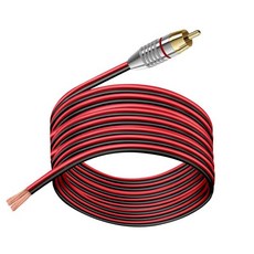 14AWG 6.6FT RCA에서 스피커 베어 와이어 케이블 헤비 14 게이지 케이블에서 RCA 플러그 어댑터 수리 코드로 앰프 TV 서브우퍼 연결ukiism, ukiism 2M