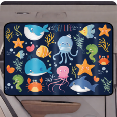 차량 자동차 햇빛가리개 자석 유아 뒷좌석, 1개, 04. 아쿠아리움