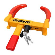 범용 휠 잠금 보안 트레일러 잠금 치 튼튼한 타이어 잠금 치 도난 방지 휠 잠금 트레일러 자동차 부츠 골프 카트 ATV SUV RV 보트 캠핑카 오토바이용 최대 29cm(11., 1 Piece, Yellow+Red