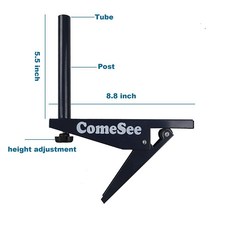 Comesee 프로페셔널 탁구 네트 클립 온 이지 및 포스트 세트 스프링 활성화 클램프 두꺼운 베이스 그립 정밀 장력 높이 조절 (네이비), Comesee 프로페셔널 탁구 네트 클립 온 이지, 및