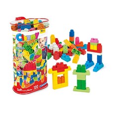 Clemmy軟質積木 新120PCS幼兒軟質袋裝積木, 1個, Multicolor
