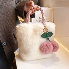 은창]러블리 포근 체리 퍼 가방 크로스백 숄더 가방 미니 털가방 겨울 가방 여성 여성용 여행 비치