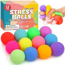 12팩 슬로우 라이징 스트레스 볼 해소를 위한 신축성 피젯 핸드 감각, 12 Packs Stress Balls, 1.6 In