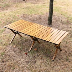 CROPUS 鋁製木紋捲桌 CFOT-003, 自然松木色