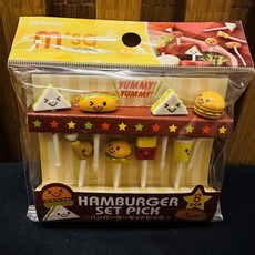 TORUNE 造型水果叉/點心叉 (動物造型) 8入, 1個, 速食漢堡8入