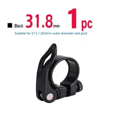 자전거 안장 포스트 릴리즈 잠금 합금 클램프 MTB 알루미늄, Black, 31.8mm, 1개
