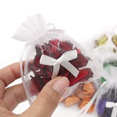 포푸리 향기나는 말린꽃잎 리본 망사주머니 디퓨저 6개세트, 혼합