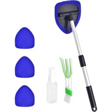 윈드실드 클리너 재사용 및 세척 가능한 극세사 패드 3개와 확장 손잡이 자동차 창문 포함