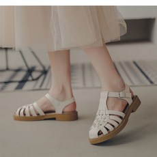 Cwadun 여성용 캐주얼 미끄럼 방지 평바닥 샌들