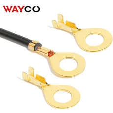 100PCS 링 압착 단자 러그 전기 와이어 케이블 커넥터 골드 브래스 M3 M10 스플 라이스 나사 용 O-신발 유, 04 M5 - 100PCS