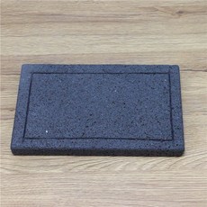 미니 구이 불판 업소용 돌판, 24x15x1.8cm 배선 홈 화산석, 1개, 1cm