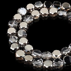 DIQIO 주얼리 제작용 6mm 스파클 플랫 크리스탈 비즈 - 팔찌용 코인 스페이서 라운드 슬라이스 93-100개 레이크 블루 AB 164529, 회색