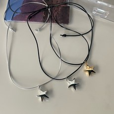 목걸이 초커 별 스타 실버 메탈 키치한 y2k 포인트 롱 숏 조절가능한 힙합