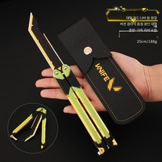 버터플라이 나이프 모형 금속 장난감 발로란트 코스프레 소품 검 모델 장식품, 1개, 25CM 나비 칼 가죽 케이스 그린