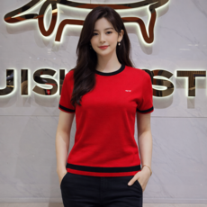 루이까스텔 [26년 여름 신상품 최저가] 여성 레이온 하이게이지 라운드골프니트 1/LO/SW/401/BCR