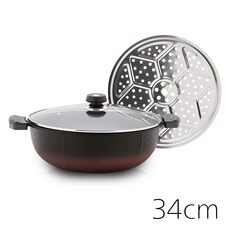 퀸센스 수려 IH 멀티팬 34cm 찜판 포함 인덕션 웍 찜 전골 튀김 조림, 34cm찜판, 1개