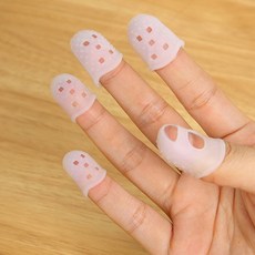 실리콘 골무 손가락 5개 바느질 보호 작업 미끄럼방지 신축 편안한 재사용, 1개, L