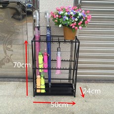 臺灣出貨 傘架傘桶 雨傘架 雨傘收納架 雨傘桶 門口放雨傘架酒店大堂家用敎室學校鐵藝雨傘收納架掛傘折疊傘架子, 多鉤款 21孔54鉤 黑色, 1個