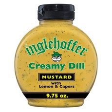 잉글호퍼 크리미 딜 머스타드 레몬 & 케이퍼 함유 276g Inglehoffer Creamy Dill Mustard 9.75 oz Savory Mustard with Dill, 9.75온스(1팩), 1개