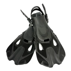 스노클링 핀 오픈 힐 수영 플리퍼 가벼운 성인용 여행용 롱 풀 풋 포켓 조절 버클 다이빙 남성 여성용 1915397, Medium