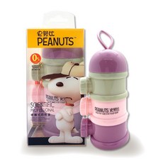 PEANUTS 史努比 便攜式奶粉盒, 粉, 1個